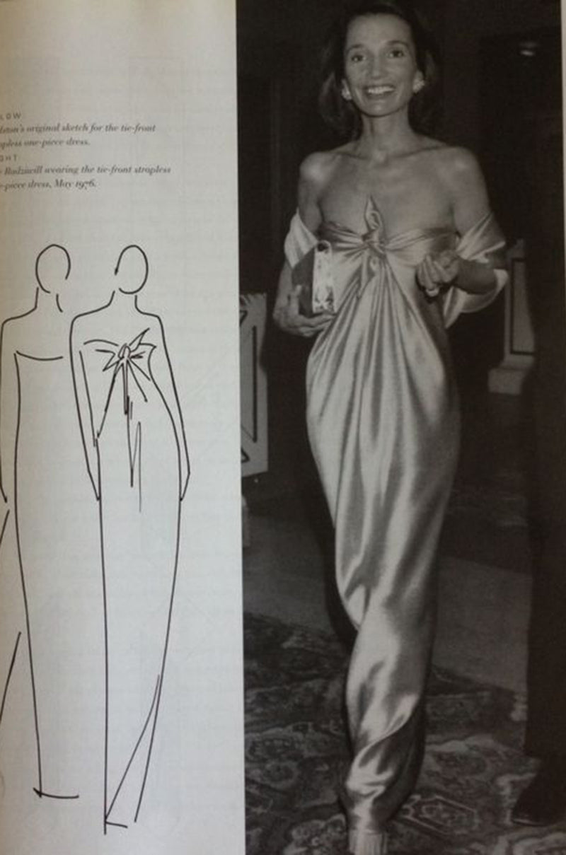 Iconic c1976 Halston Strapless Tie Front Sarong Red Jersey Dress