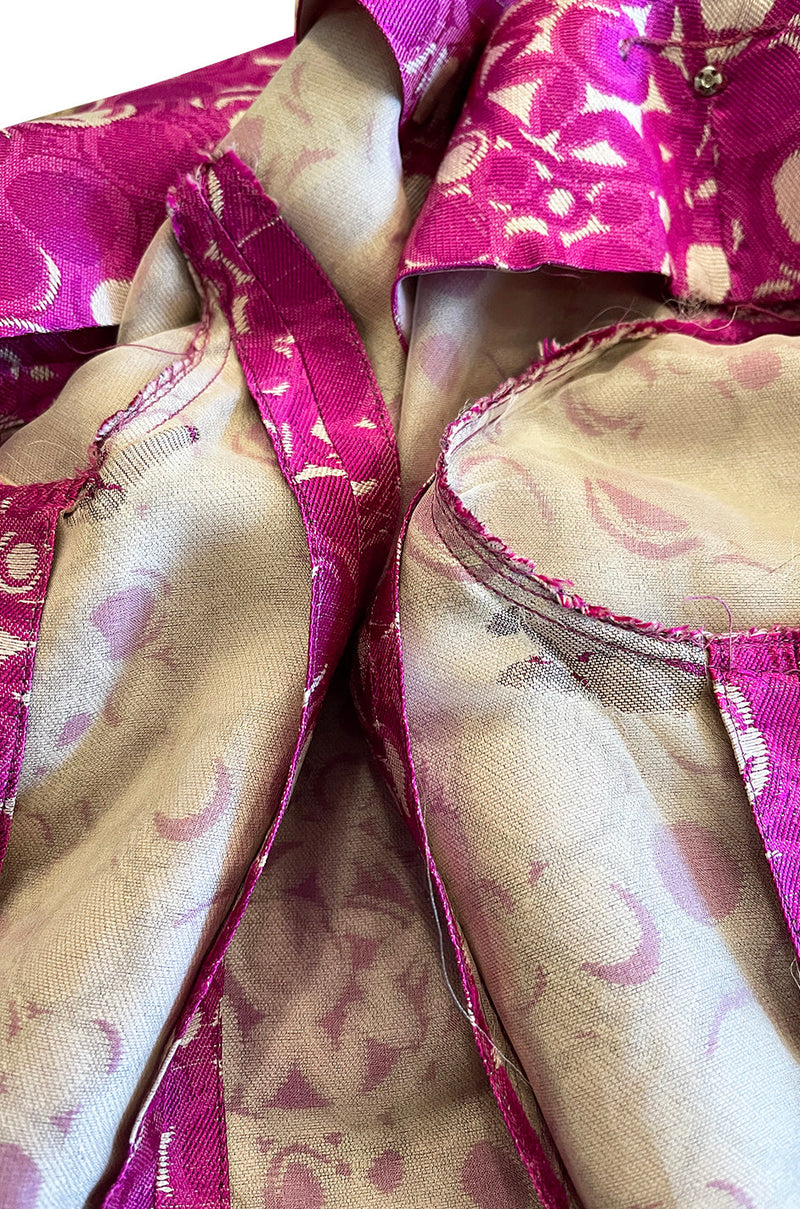 Exceptional Early 1960s Christian Dior by Marc Bohan Pink & White Silk Twill Dress Set