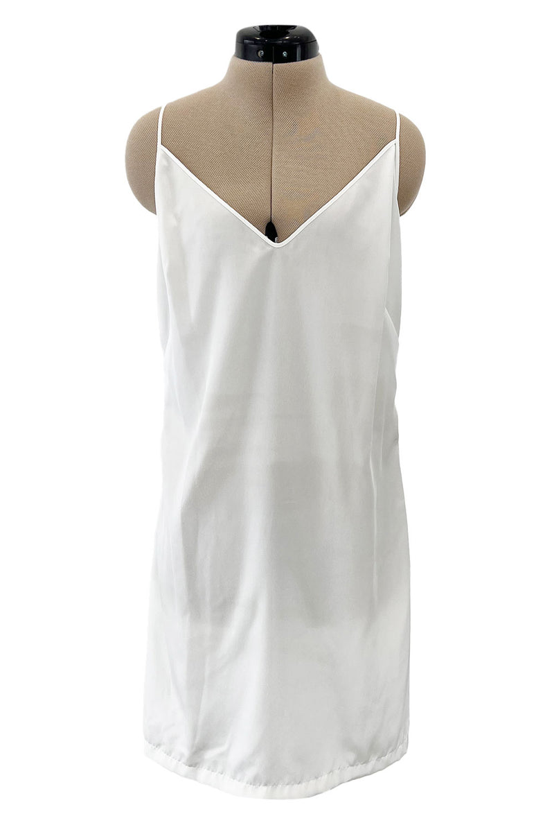Pristine Mid 2000s Givenchy by Riccardo Tisci White Cotton Gauze & Lace Dress w Matching Underdress