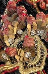 Elaborate 1987 John Anthony Couture Off Shoulder Mini Dress w Sequin Beading & Rosettes
