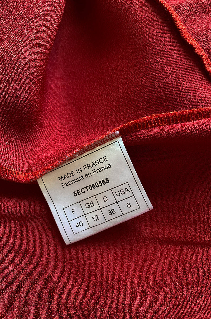 F/W 2000 Christian Dior by John Galliano Red White Logo Monogram Strapless  Dress