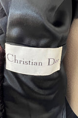 Gorgeous 1970s Christian Dior by Frederic Castet Rich Brown-Black Fur Coat w Tie Belt
