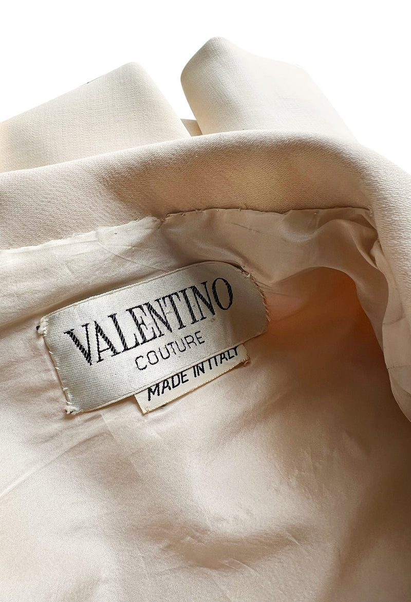 Important Spring 1970 Valentino Haute Couture Ivory Wool Coat w Intric ...