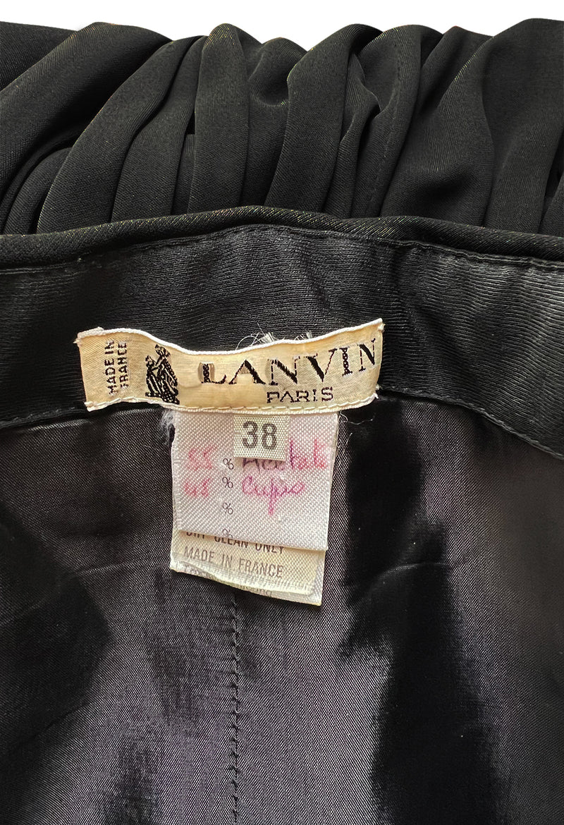 Spectacular 1970s Lanvin by Jules-Francois Crahay Off or On the Shoulder Draped Jersey Dress