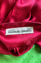 Documented Spring 1977 Emanuel Ungaro Haute Couture Brilliant Silk Skirt & Top Set