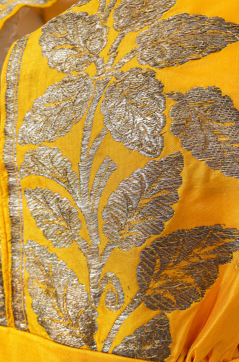 1953 Traina-Norell Metallic Gold Thread Hand Embroidered Couture Dress