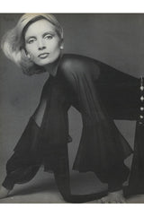 Well Documented Fall 1972 Christian Dior by Marc Bohan Haute Couture Black Silk Chiffon Dress