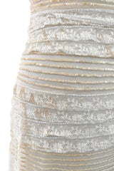 Prettiest 2012 Valentino Tiered Ivory Lace Net Dress w Tiny Sequin & Bead Detailing