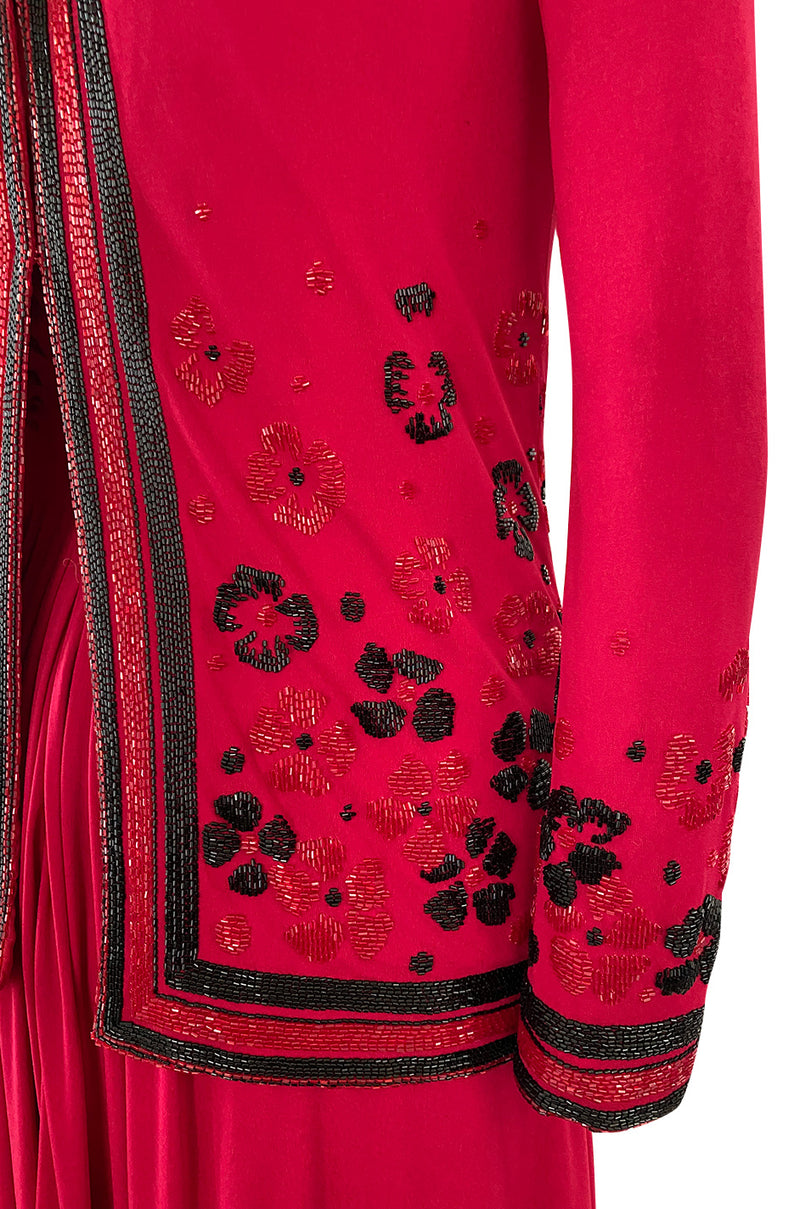 Spring 1976 Chanel Haute Couture Silk Jersey Dress & Lesage Beaded Jacket