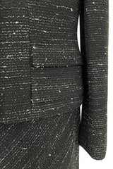 Chic Fall 2004 Chanel by Karl Lagerfeld Haute Couture Black & White Boucle Runway Dress & Jacket