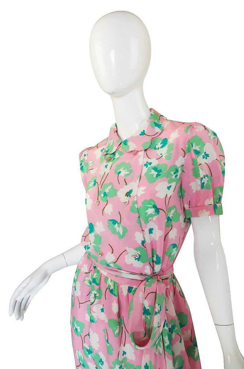 1970s Bill Blass Silk Pink & Green Set
