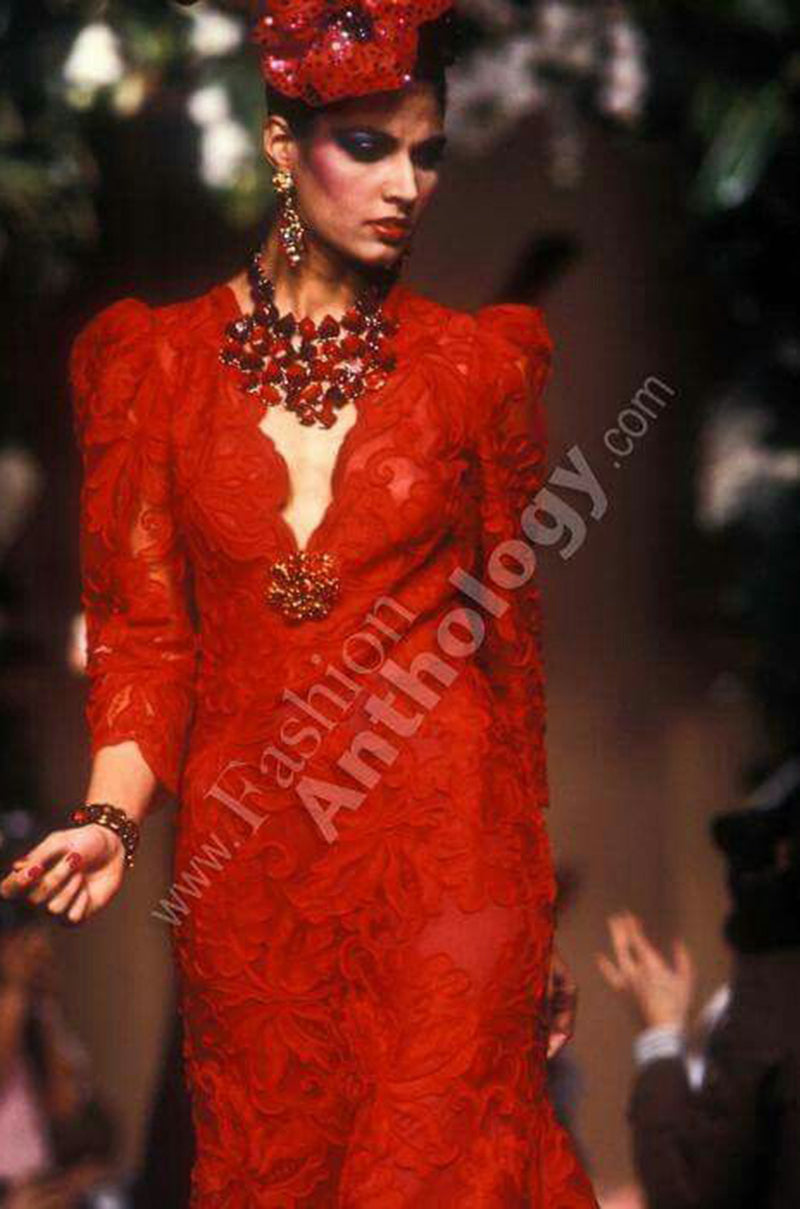 1983 Haute Couture Yves Saint Laurent Lace Dress