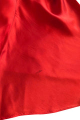 Gorgeous 1930s Coral Red Bias Cut Dress w Back Cut Outs & Matching Beaded Jacket