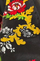 Spectacular Vintage Oversized Kimono Coat Made From an Incredible Antique Floral Silk Brocade