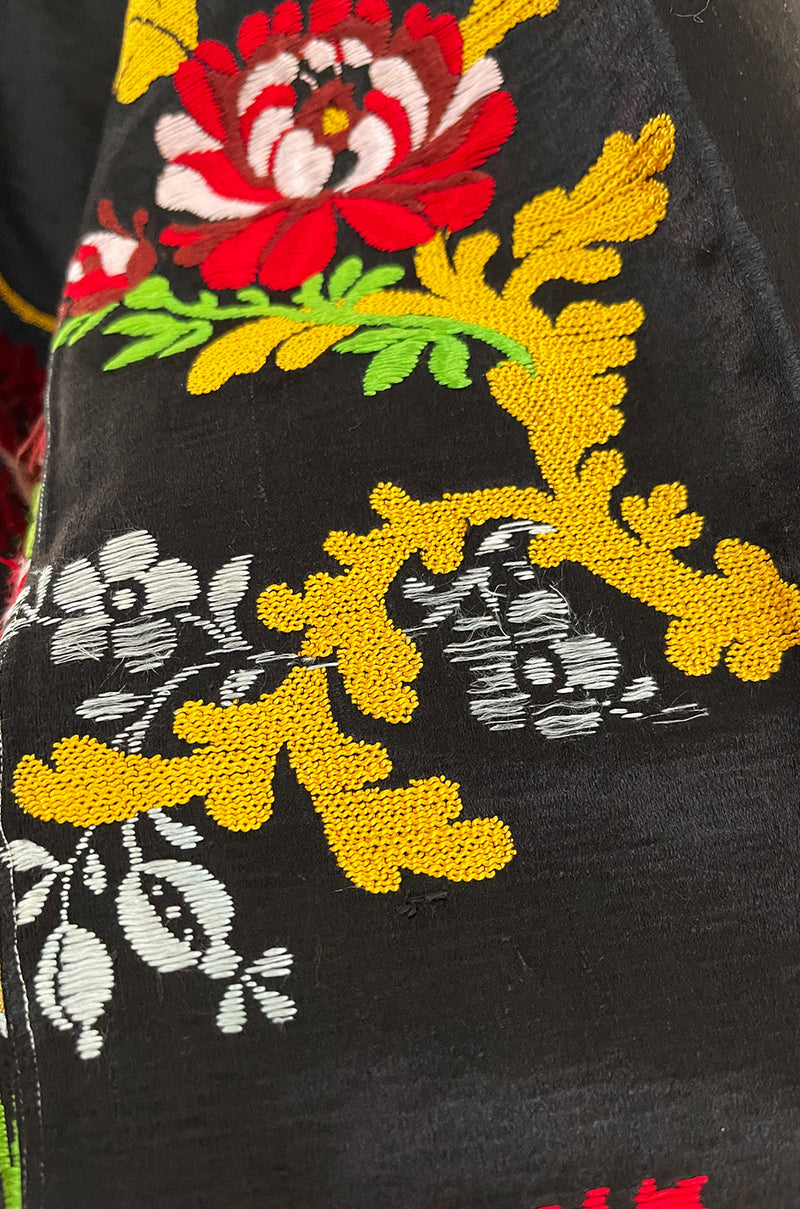 Spectacular Vintage Oversized Kimono Coat Made From an Incredible Antique Floral Silk Brocade
