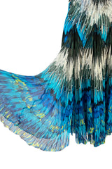 Stunning Spring 2003 Alexander McQueen 'Irere' Collection Silk Chiffon Runway Dress