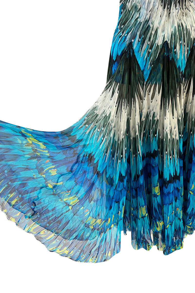 Stunning Spring 2003 Alexander McQueen 'Irere' Collection Silk Chiffon Runway Dress