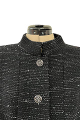 Chic Fall 2004 Chanel by Karl Lagerfeld Haute Couture Black & White Boucle Runway Dress & Jacket