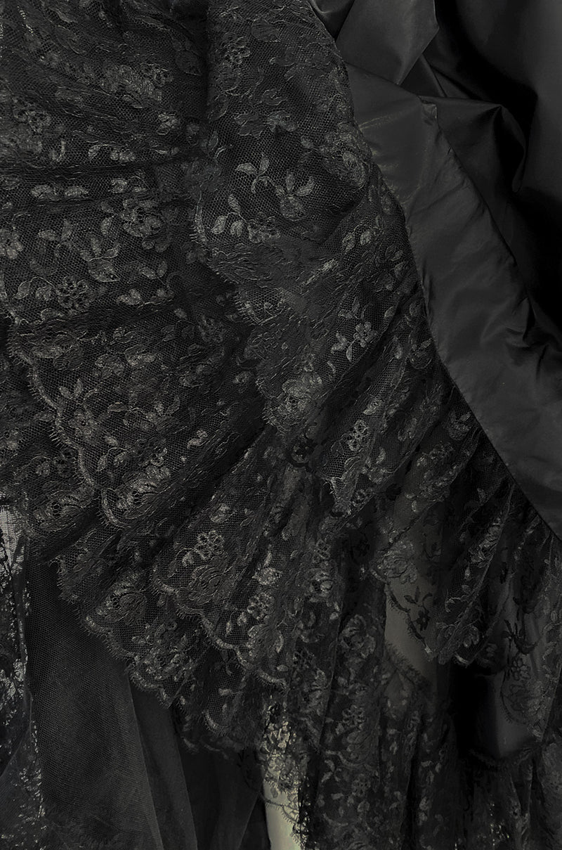 Important Fall 1959 Christian Dior by YSL Couture Black Silk