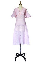 1920s 3 Leaf Clover Pink Dress Jacket Hat