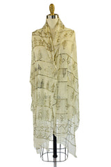 1920s Assuit Scarf with Figures & Trees