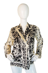 1920s B & W Embroidered Silk Jacket