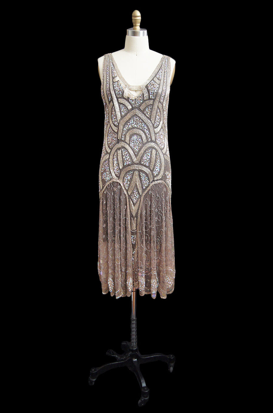 Gold Sequin 1920s Dress 1920s Bead & Sequin Rose Gold Flapper Shrimpton Couture Gold Sequin 1920s Dress 1920s Bead & Sequin Rose Gold Flapper Shrimpton Couture