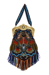 Late 1900 Cameo Celluloid & Bead Bag