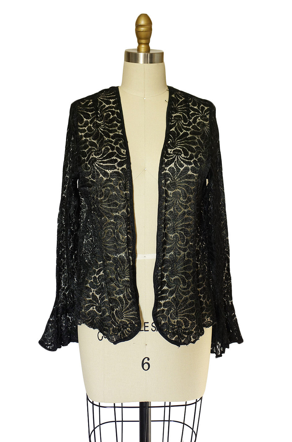 1920s Fine Soft Black Lace Cardigan – Shrimpton Couture