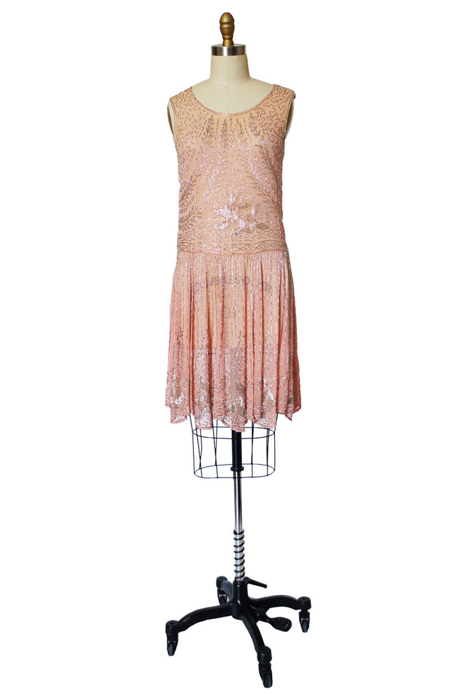1920s Pale Pink & Silver Beaded Flapper – Shrimpton Couture