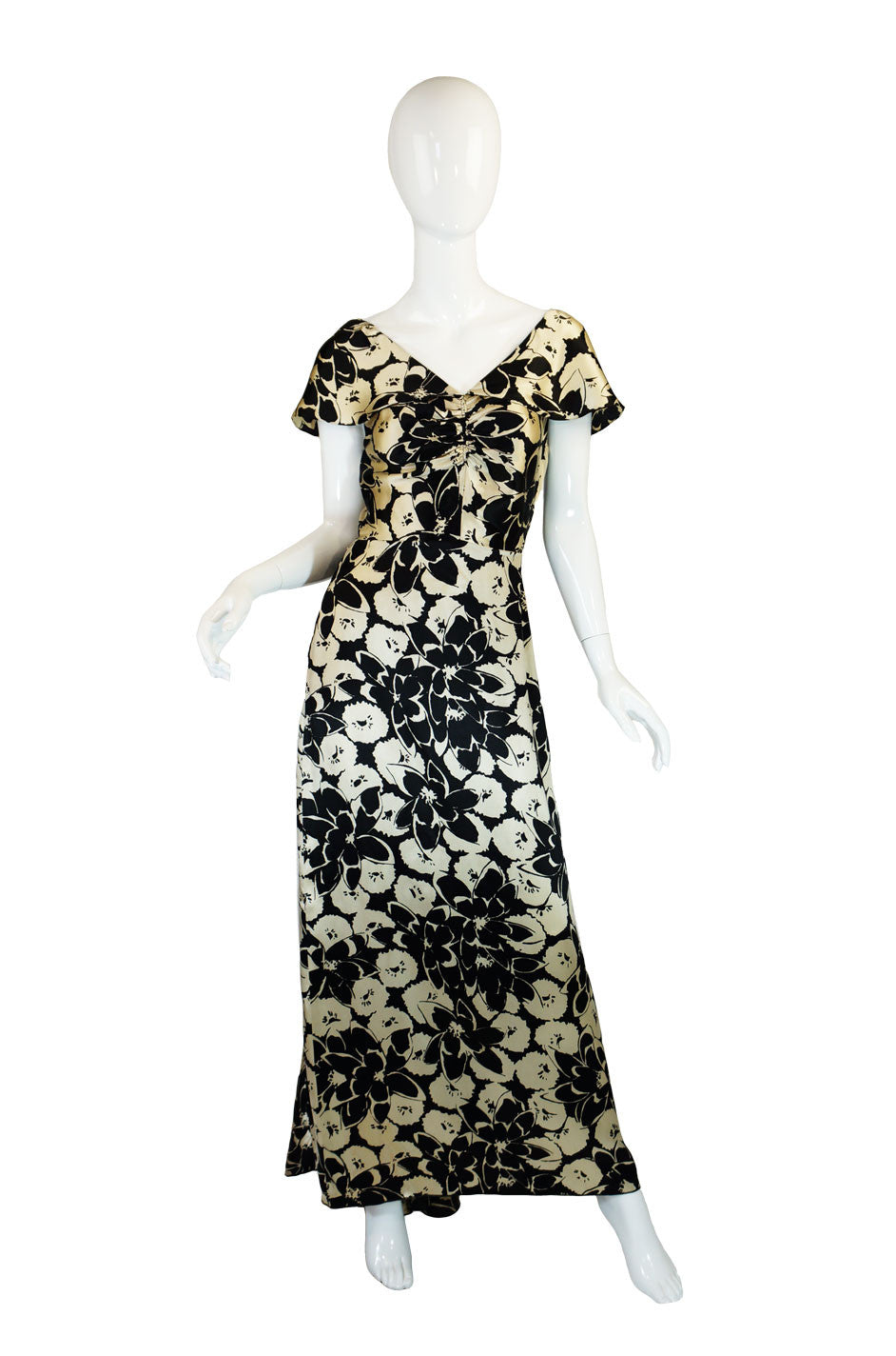 1930s Bold Bias Cut Silk Floral Print Maxi – Shrimpton Couture
