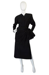 1940s Dramatic Silk Taffeta Peplum Suit