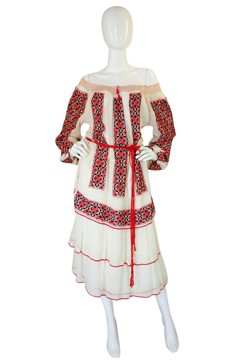 1940s Embroidered Hungarian Dress Shrimpton Couture 1940s Embroidered Hungarian Dress Shrimpton Couture