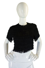 1940s Completely Fringed Silk Crepe Top