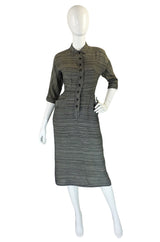 1940s Grey Secretary Day Swing Dress