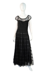 1940s Anna Miller Silk & Lace Gown