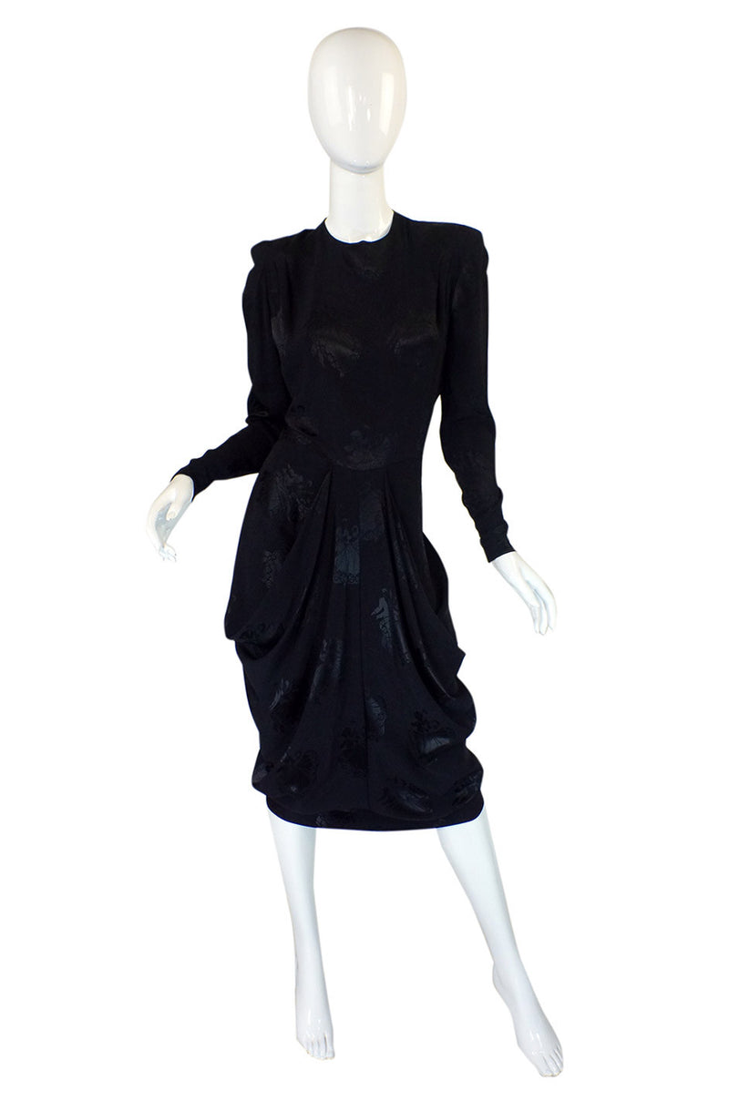 1940s Silk Draped Femme Fatale Dress Shrimpton Couture 1940s Silk Draped Femme Fatale Dress Shrimpton Couture