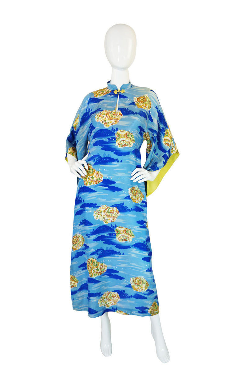 1940s Silky Rayon Hawaiian Pake Muu Shrimpton Couture 1940s Silky Rayon Hawaiian Pake Muu Shrimpton Couture