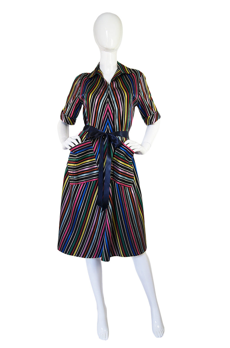 1940s Morsam Multi Color Striped Dress