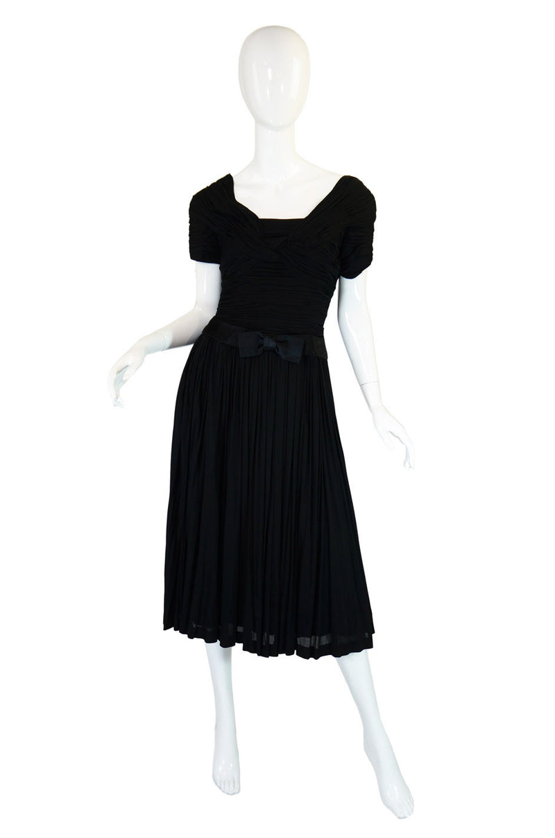 1950s Couture Level Silk Jersey Dress