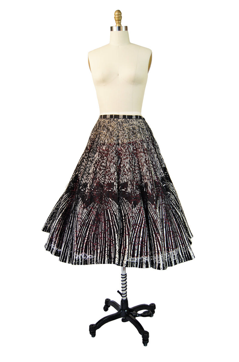 1950s Painted Woven Bows Skirt