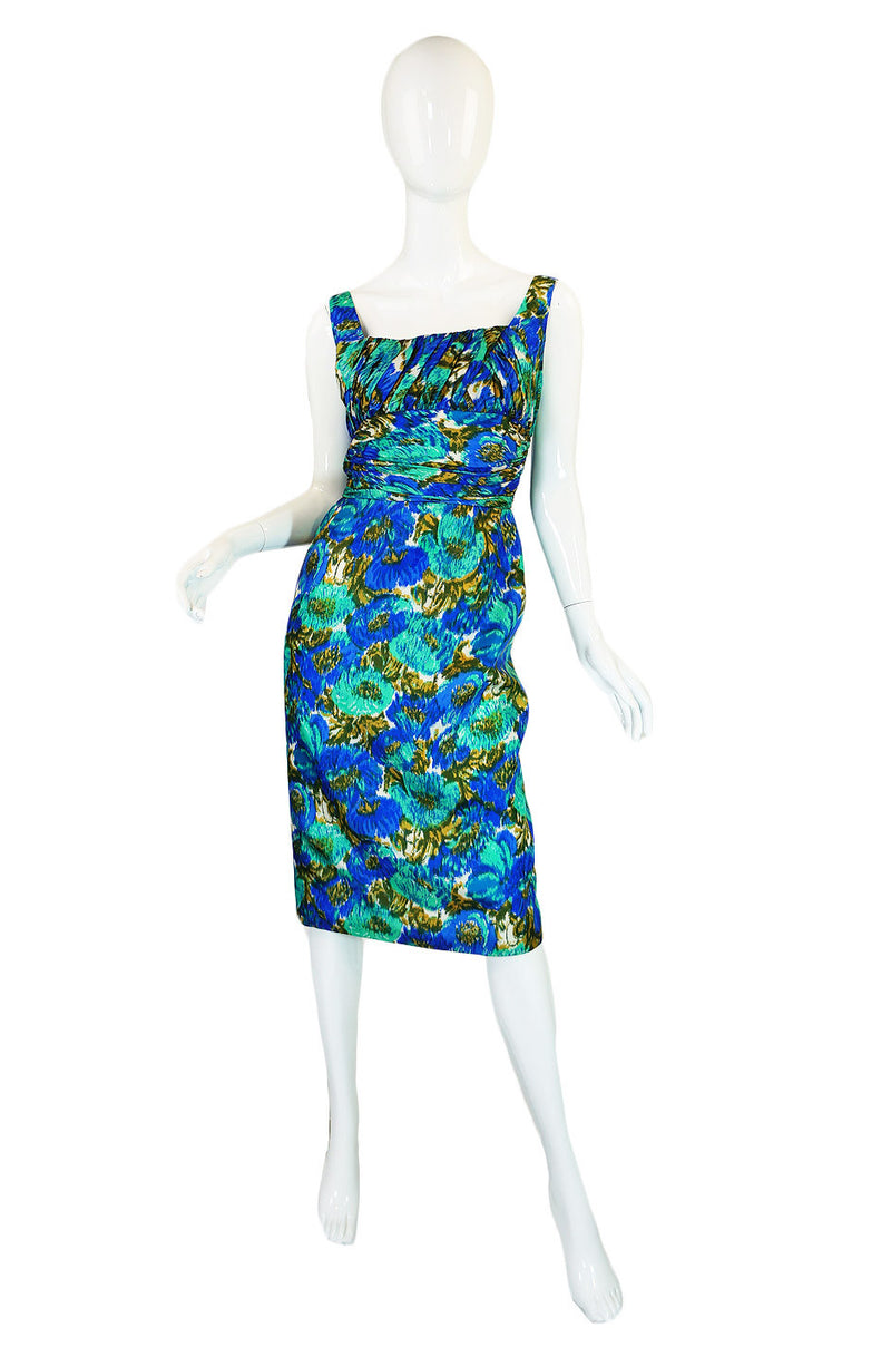 1950s Gigi Young Silk Print Wiggle Dress Shrimpton Couture 1950s Gigi Young Silk Print Wiggle Dress Shrimpton Couture