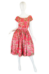 1950s Gigi Young Pink Floral Dress