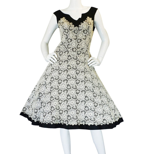 1950s Lace on Black Cocktail Party Dress – Shrimpton Couture