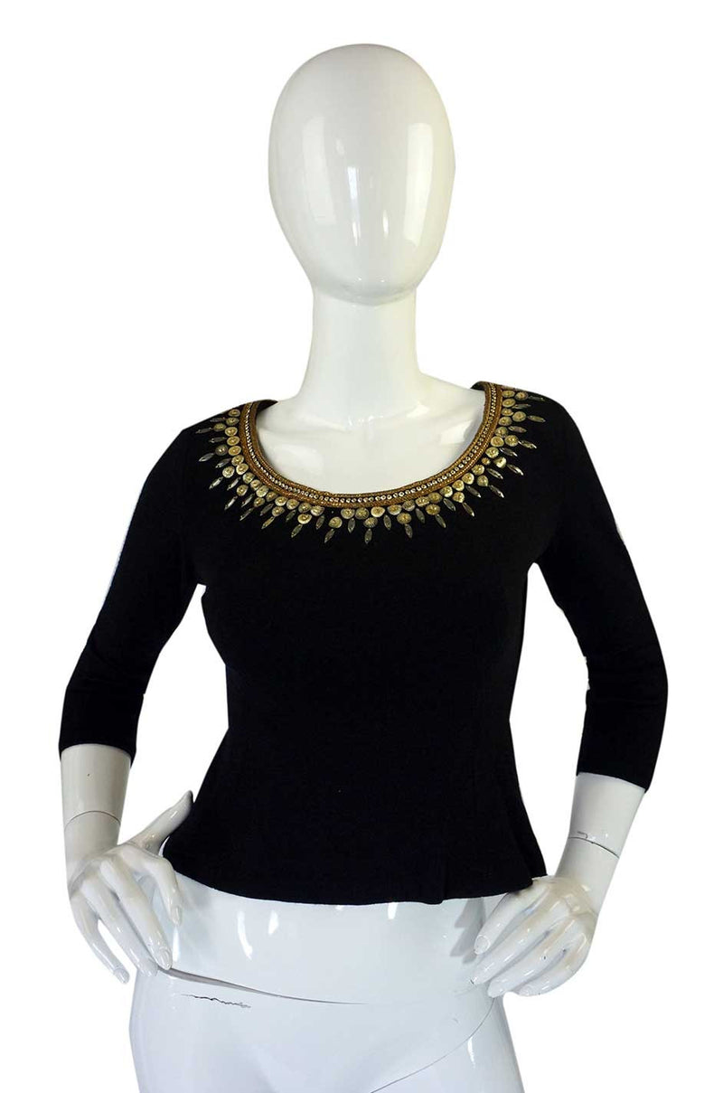 1950s Lanvin Attributed Beaded Top