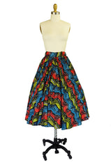 1950s Multi Colour Cotton Circle Skirt