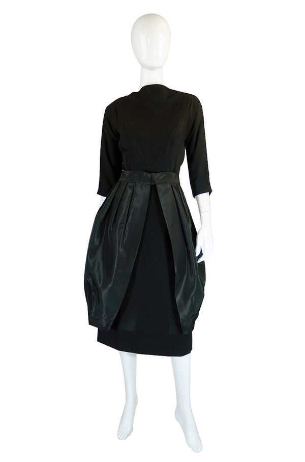 1950s Paul Sachs Dress w Silk Overskirt