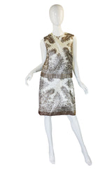 1960s Real Metal Thread Shift Dress Set