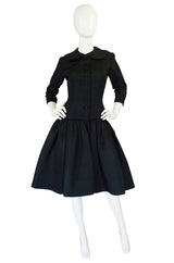 1950s Silk Low Skirted Cocktail Dress