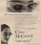 c1953-1955 Rare Claire McCardell Metallic Check Sunglasses